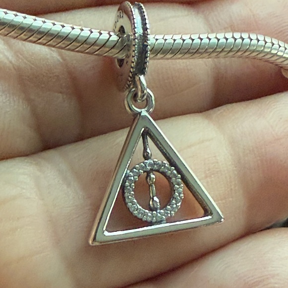 Pandora Silver Triangle Charm Necklace - Picture 6 of 6